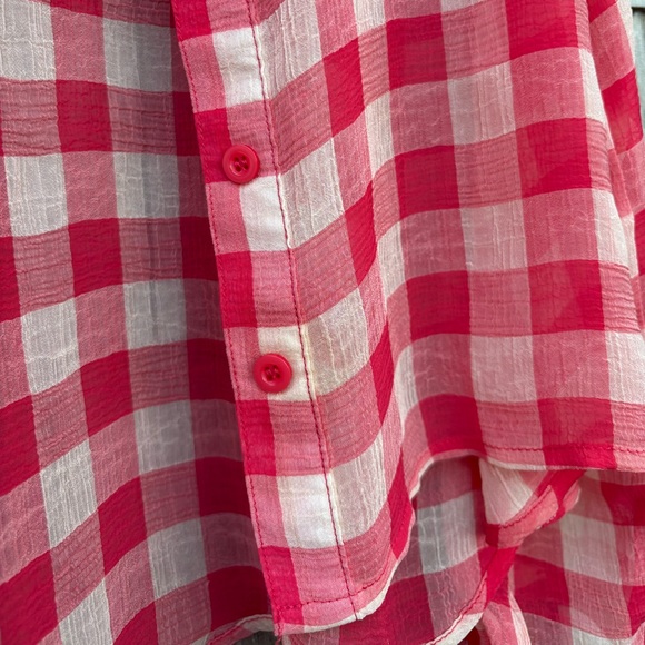 Red and white gingham button-down blouse from Free People - Picture 8 of 8